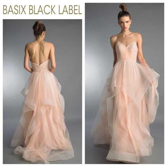 BASIX BLACK LABEL Sweetheart Cascade Chiffon Tulle Gown - Picture 1 of 3
